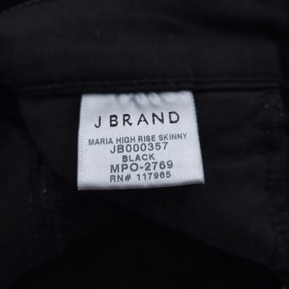 J Brand Maria High Rise Skinny Velvet Black Jeans Womens Size 25 MPO-2769